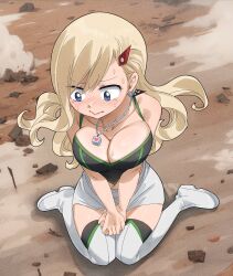 Rule 34 | 1girl, blonde hair, blue eyes, breasts, cleavage, eden&#039;s zero, gaston18, highres, large breasts, long hair, rebecca bluegarden, solo