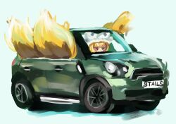 Rule 34 | 1girl, animal ears, blonde hair, blush stickers, car, commentary, commission, driving, english commentary, fox tail, hat, highres, jitome, mini cooper countryman, mob cap, molly yancey, motor vehicle, multiple tails, painterly, short hair, simple background, sketch, solo, tail, too much fluff, touhou, white background, yakumo ran, | |