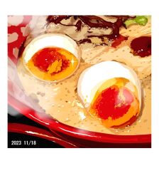 Rule 34 | bowl, dated, egg (food), food, food focus, fried egg, matsuyama kojika, no humans, noodles, original, ramen, steam, still life