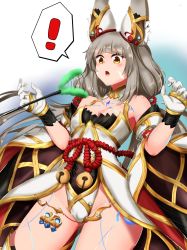 Rule 34 | 1girl, animal ears, breasts, cameltoe, cat teaser, chest jewel, cleavage, detached sleeves, facial mark, highleg, highleg leotard, highres, jksfs, leotard, long hair, low twintails, nia (blade) (xenoblade), nia (xenoblade), small breasts, solo, thighhighs, twintails, very long hair, xenoblade chronicles (series), xenoblade chronicles 2, yellow eyes
