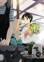 Rule 34 | black hair, flower, original, shirt, short hair, t-shirt, yukihiroyuki