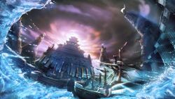 Rule 34 | building, flag, ice, marineford, moby dick (one piece), no humans, ocean, one piece, scenery, ship, wall, war, water, watercraft