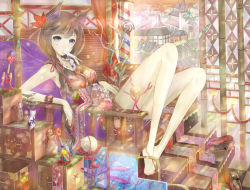 Rule 34 | 1girl, animal ears, architecture, bad id, bad pixiv id, bamboo, barefoot, bird, blue eyes, brown hair, cityscape, colorful, doll, drinking bird, east asian architecture, eating, hand fan, feet, flower, food, fox ears, hair flower, hair ornament, japanese clothes, legs, long hair, lying, matryoshka doll, nail polish, on back, orange nails, original, paper fan, ponytail, popsicle, ribbon, sandals, sitting, solo, stairs, uchiwa, yuna (rutera)
