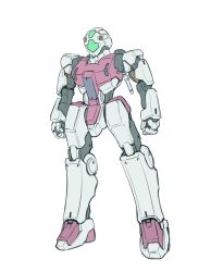 Rule 34 | absurdres, clenched hands, gm (mobile suit), gundam, highres, ishiyumi, looking ahead, mecha, mobile suit, mobile suit gundam, no humans, original, redesign, robot, solo, standing, visor, white background