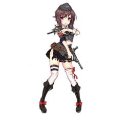 Rule 34 | 1girl, armband, artist request, bandaged arm, bandages, black footwear, boots, bow, bridal garter, brown hair, cross, dual wielding, footwear bow, frilled thighhighs, frills, full body, garrison cap, girls&#039; frontline, gun, hair ribbon, handgun, hat, holding, holstered, iron cross, knee boots, looking at viewer, p38 (girls&#039; frontline), platform boots, platform footwear, ponytail, purple eyes, red armband, red bow, ribbon, shirt, shoes, skirt, solo, thigh strap, thighhighs, torn clothes, torn shirt, torn skirt, torn thighhighs, transparent background, trigger discipline, walther, walther p38, weapon, wehrmacht, white thighhighs