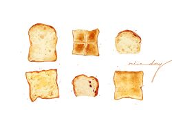 Rule 34 | bread, bread slice, cyannism, food, food focus, muffin, no humans, original, signature, simple background, toast, white background