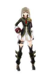 Rule 34 | 10s, 1girl, absurdres, full body, god eater, god eater resonant ops, hand on own hip, highres, official art, simple background, solo, standing, thighhighs, white background