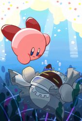Rule 34 | absurdres, air bubble, blush stickers, bubble, closed eyes, colored skin, highres, kirby, kirby&#039;s return to dream land deluxe, kirby's return to dream land deluxe, kirby (series), leon0510, magolor, magolor epilogue, nintendo, no humans, pink skin, rayman limbs, reaching, solid oval eyes, star (symbol), torn clothes