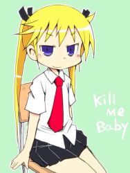 Rule 34 | 1girl, blonde hair, blue eyes, kill me baby, sonya (kill me baby), twintails, zubatto
