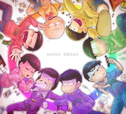 Rule 34 | 10s, 6+boys, :&lt;, acorn, bald, beckoning, beer can, bottle, bow, bowtie, brothers, brown eyes, brown hair, can, cellphone, chibita, closed eyes, come hither, crossed arms, cup, disposable coffee cup, disposable cup, drink can, drinking glass, english text, flower, food, formal, fruit, glowstick, heart, heart in mouth, highres, holding, holding removed eyewear, hood, hoodie, iyami, jitome, letter, looking at another, love letter, magazine (object), male focus, matsuno choromatsu, matsuno ichimatsu, matsuno jyushimatsu, matsuno karamatsu, matsuno osomatsu, matsuno todomatsu, menu, messy hair, multiple boys, oden, open mouth, osomatsu-kun, osomatsu-san, osomatsu (series), pear, phone, rainbow order, sextuplets, siblings, sleeves past wrists, sliced, smartphone, smile, suit, sunglasses, sweatdrop, tendoshi, ticket, traditional bowtie, traffic cone, unworn eyewear, v, wine glass