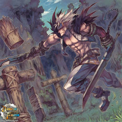 Rule 34 | 00s, 1boy, dungeon and fighter, forest, ghost knight, male focus, nature, slayer (dungeon and fighter), solo, sword, weapon, yi lee