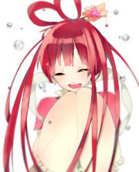 Rule 34 | 1girl, bad id, bad pixiv id, chinese clothes, duripu, hair ornament, hair rings, hanfu, jewelry, long hair, magi the labyrinth of magic, red hair, ren kougyoku, smile, solo, tears, water