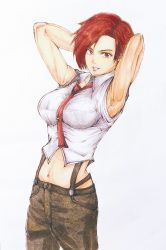 Rule 34 | 1girl, highres, pants, red hair, snk, the king of fighters, vanessa (kof)