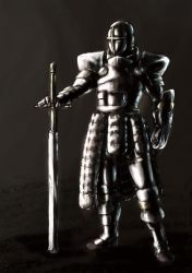 Rule 34 | 1boy, armor, baten (gei-vorugu), dark, full armor, helmet, knight, male focus, medieval, original, solo, sword, weapon