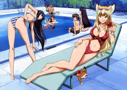 Rule 34 | 00s, 3boys, 5girls, :o, age difference, animal ears, arm support, ass, back, barefoot, bent over, bikini, black male swimwear, black swim trunks, blonde hair, blue bikini, blue hair, blush, breasts, brothers, brown hair, casual one-piece swimsuit, chain-link fence, chair, cleavage, cocktail, collarbone, copyright name, cross, cup, curvy, daigourou, day, detexted, drink, drinking, drinking glass, drinking straw, eating, ebisu (wagaya), everyone, eyewear on head, fat mons, feet, fence, finger to mouth, first aid kit, flower, food, fox, fox ears, front-tie bikini top, front-tie top, groin, hair flower, hair ornament, hand on own hip, hand on own thigh, hands up, hat, heart, hibiscus, highleg, highleg bikini, highleg swimsuit, highres, hip focus, holding, kneepits, knees up, kou (wagaya), kou (wagaya no oinari-sama), lace, lace-trimmed bikini, lace trim, ladder, large breasts, legs, legs apart, long hair, looking at viewer, looking back, lounge chair, lying, male swimwear, midriff, miyabe momiji, mubyou, multiple boys, multiple girls, narrow waist, navel, nitta yasunari, official art, on side, one-piece swimsuit, outdoors, pantyhose, parted lips, partially submerged, pink one-piece swimsuit, polka dot, polka dot bikini, polka dot swimsuit, pool, pool ladder, poolside, popsicle, purple hair, red bikini, red cross, sakura misaki, satou riku, satou taka, scan, scared, shiny skin, short hair, siblings, side-tie bikini bottom, sidelocks, sitting, small breasts, soaking feet, splashing, straw hat, stretching, striped bikini, striped clothes, sunglasses, swim trunks, swimming, swimsuit, takagami noboru, takagami tooru, takagami toru, tan, tenko kuugen, third-party edit, topless male, underboob, very long hair, wagaya no oinari-sama, water, white bikini