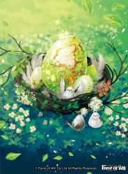 Rule 34 | bird, company name, copyright name, egg, feathered wings, feathers, flower, force of will, grass, green theme, leaf, natsuiro xx, no humans, official art, sparkle, wings