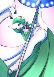 Rule 34 | 1girl, absurdres, anus, ashraely, barefoot, blush, bob cut, breasts, closed mouth, collarbone, colored skin, commission, creatures (company), dutch angle, female focus, game freak, gardevoir, gen 3 pokemon, green hair, green skin, hair over one eye, highres, large areolae, large breasts, light blush, multicolored skin, nintendo, nipples, pink eyes, pokemon, pokemon (creature), pole, pole dancing, pussy, shiny skin, short hair, solo, spread legs, two-tone skin, uncensored, white skin