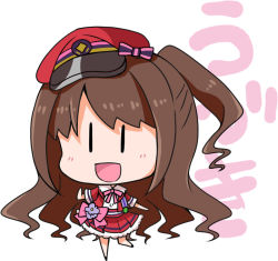 Rule 34 | 10s, 1girl, :d, bad id, bad pixiv id, blush, bow, brown eyes, brown hair, character name, chibi, commentary request, dekitate evo! revo! generation!, full body, hat, hat bow, idolmaster, idolmaster cinderella girls, long hair, looking at viewer, matching hair/eyes, noai nioshi, one side up, open mouth, peaked cap, pink bow, pink ribbon, ribbon, shimamura uzuki, shirt, simple background, skirt, skirt set, smile, solo, striped, striped bow, white background, | |