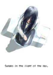 Rule 34 | 1girl, absurdres, black hair, hair over eyes, highres, long hair, smile, the ring, yamamura sadako