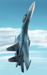Rule 34 | 1boy, aircraft, airplane, cloud, fighter jet, flying, from side, highres, jet, military, military vehicle, original, sky, soichi nagayuki, su-27, vehicle focus