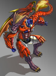Rule 34 | beast wars, beast wars ii, capcom, fusion, grey background, highres, lio convoy, monster hunter (series), no humans, solo, teostra, transformers