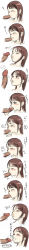 Rule 34 | 1girl, absurdres, brown eyes, brown hair, capitano21, cum, cum in mouth, face, fellatio, gokkun, grin, happy sex, hetero, highres, long hair, long image, open mouth, oral, original, penis, smile, swallowing, tall image, translation request, uncensored