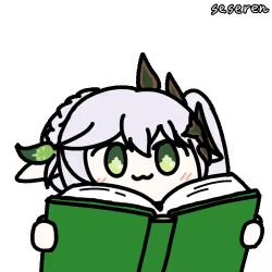 Rule 34 | 1girl, animated, animated gif, book, lowres, reading, seseren, side ponytail, smile