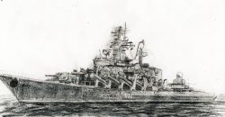 Rule 34 | fusou (fuso0205), highres, monochrome, russian navy, slava-class cruiser, traditional media