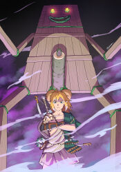 Rule 34 | 1boy, absurdres, archaic set (zelda), arm tattoo, arrow (projectile), blonde hair, blue eyes, bow (weapon), closed mouth, commentary, cowboy shot, crossed arms, digimon, digimon story: cyber sleuth, dust cloud, english commentary, fuse (zelda), gauntlets, glowing, glowing eyes, gunbuster pose, highres, link, log, male focus, medium bangs, meme, nintendo, off shoulder, phallic symbol, pointy ears, quiver, serious, short hair, single gauntlet, solo, tattoo, the legend of zelda, the legend of zelda: tears of the kingdom, top wo nerae!, twitter username, weapon, wood, you nf, zonai device