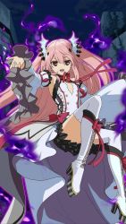 Rule 34 | 10s, 1girl, :d, armpits, boots, bow, breasts, detached sleeves, dress, floating, hair between eyes, hair ornament, high heel boots, high heels, knee boots, krul tepes, long hair, looking at viewer, open mouth, outstretched arms, owari no seraph, pink hair, pointy ears, red bow, red eyes, red ribbon, ribbon, short dress, sleeveless, sleeveless dress, small breasts, smile, solo, very long hair, white footwear