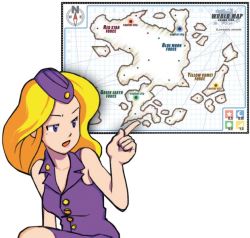 Rule 34 | 1girl, advance wars, blonde hair, breasts, nell (advance wars), map, nintendo, pointing, solo, tagme