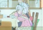 Rule 34 | 10s, animated, anime screenshot, child, chopsticks, eating, food, kanna kamui, kobayashi-san chi no maidragon, sausage, tohru (maidragon), video