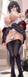Rule 34 | 1girl, ahoge, armband, azur lane, bag, black bow, black bowtie, black hair, blush, bow, bowtie, breasts, clothes lift, dildo, glasses, highres, huge breasts, jacket, long hair, looking at viewer, navel, official alternate costume, panties, panty pull, pantyhose, pleated skirt, pussy juice, red eyes, red jacket, rope, satou daiji, school uniform, sex toy, shirt, skirt, skirt lift, solo, steam, sweat, taihou (azur lane), taihou (sweet time after school) (azur lane), tongue, tongue out, underwear, white shirt, yellow armband