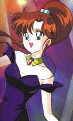 Rule 34 | 1990s (style), 1girl, bare shoulders, bishoujo senshi sailor moon, brown hair, dress, female focus, green eyes, jewelry, kino makoto, lowres, open mouth, ponytail, solo