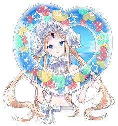 Rule 34 | 1girl, abigail williams (fate), abigail williams (swimsuit foreigner) (fate), abigail williams (swimsuit foreigner) (third ascension) (fate), artist request, bare shoulders, bikini, blonde hair, blue eyes, blue sky, blush, bonnet, bow, breasts, fate/grand order, fate (series), forehead, hair bow, highres, innertube, keyhole, long hair, looking at viewer, navel, ocean, parted bangs, parted lips, sidelocks, sky, small breasts, smile, swim ring, swimsuit, twintails, very long hair, white bikini, white bow, white headwear