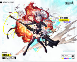 Rule 34 | 1girl, anti-materiel rifle, artist request, austrian flag, beach, belt, black bodysuit, black gloves, black thighhighs, blush, bodysuit, bolt action, breasts, bullpup, character name, chinese text, closed mouth, copyright name, english text, fingerless gloves, full body, garter straps, girls&#039; frontline, gloves, gun, hair ornament, hairclip, highres, holding, holding clothes, holding gun, holding scarf, holding weapon, iws 2000 (girls&#039; frontline), iws 2000 (sand castle terminator) (girls&#039; frontline), long hair, long sleeves, looking at viewer, medium breasts, needlegun, official alternate costume, official art, pouch, promotional art, prototype design, red eyes, red scarf, rifle, sand, scarf, serious, simple background, sniper rifle, solo, standing, steyr iws 2000, thigh pouch, thighhighs, torn clothes, torn scarf, weapon, white belt, white hair