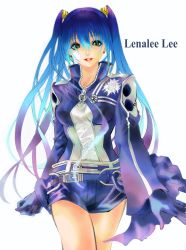 Rule 34 | 1girl, :d, bad id, bad pixiv id, bandaid, bandaid on face, belt, blue hair, breasts, character name, cowboy shot, d.gray-man, earrings, gloves, gradient hair, hair between eyes, hair ornament, highres, jewelry, lenalee lee, long hair, long sleeves, multicolored hair, open mouth, purple hair, red lips, ring, simple background, smile, solo, source request, twintails, uniform, unzipped, very long hair, white background, yuzu 5101, zipper