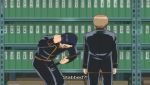 Rule 34 | 2boys, animated, sound, brown hair, gintama, glasses, lowres, multiple boys, reading, subtitled, sword, video, weapon, video