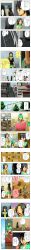 Rule 34 | 3girls, 4koma, absurdres, classroom, comic, computer, desk, expressionless, gloves, highres, laptop, long image, multiple girls, original, pageratta, satellite dish, school, tall image