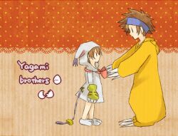 Rule 34 | 1boy, 1girl, agumon, agumon (cosplay), brother and sister, cosplay, digimon, looking at another, siblings, tailmon, tailmon (cosplay), yagami hikari, yagami taichi