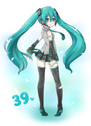 Rule 34 | 1girl, absurdres, aqua eyes, aqua hair, bad id, bad pixiv id, boots, detached sleeves, hatsune miku, headphones, headset, highres, long hair, looking back, naive (day), necktie, skirt, solo, thigh boots, thighhighs, tiptoes, twintails, very long hair, vocaloid