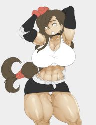 Rule 34 | abs, breasts, final fantasy, final fantasy vii, highres, large breasts, muscular, thick thighs, thighs, tifa lockhart, toned