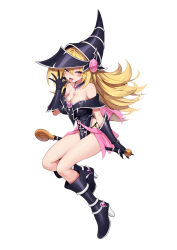 Rule 34 | 1girl, absurdres, bare shoulders, blonde hair, blush stickers, boots, breasts, capelet, cleavage, closed mouth, collar, collarbone, commentary request, detached collar, dress, duel monster, elbow gloves, fellatio gesture, full body, gloves, hand up, hat, high heels, highres, knee boots, large breasts, long hair, looking at viewer, magi magi magician gal, momihige, open mouth, pelvic curtain, pentacle, pink capelet, purple eyes, second-party source, shiny skin, short dress, simple background, tattoo, thighs, tongue, tongue out, wand, white background, wizard hat, yu-gi-oh!