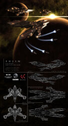 Rule 34 | 3d, absurdres, advanced ship (eve online), attack, battlecruiser (eve online), blender (medium), caldari state (eve online), character sheet, commentary, concept art, copyright name, dasaniwaters, emblem, energy, english text, eve online, fleet, flying, from side, glowing, highres, in orbit, kaalakiota (eve online), logo, military vehicle, missile, missile pod, motion blur, multiple views, nebula, no humans, original, outdoors, photoshop (medium), planet, realistic, science fiction, sky, space, spacecraft, star (sky), starry sky, tech 2 ship (eve online), thrusters, turret, vehicle focus