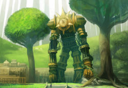 Rule 34 | absurdres, day, golem, highres, oct (isiisi), original, scenery, tree