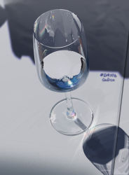 Rule 34 | calicodots, cup, drinking glass, highres, no humans, reflection, refraction, shadow, water, water drop, wine glass
