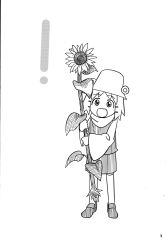 Rule 34 | 1girl, comic, flower, greyscale, hat, highres, monochrome, moriya suwako, sakana (ryuusui-tei), solo, sunflower, touhou, yotsubato!