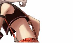 Rule 34 | 10s, 1girl, alisa ilinichina amiella, animated, animated gif, blue eyes, elbow gloves, fingerless gloves, gloves, god eater, god eater burst, hat, long hair, official art, open clothes, open mouth, project x zone, silver hair, simple background, solo, thighhighs, white background