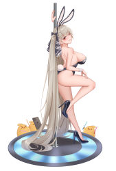 Rule 34 | 1girl, absurdly long hair, absurdres, azur lane, bare legs, formidable (azur lane), glowstick, has bad revision, has downscaled revision, highres, legs, leotard, long hair, looking at viewer, manjuu (azur lane), md5 mismatch, one eye closed, penlight (glowstick), playboy bunny, red eyes, resolution mismatch, simple background, source smaller, very long hair, wei xiao, white background