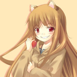 Rule 34 | 00s, amarotamaro, animal ears, holo, lowres, solo, spice and wolf, wolf ears